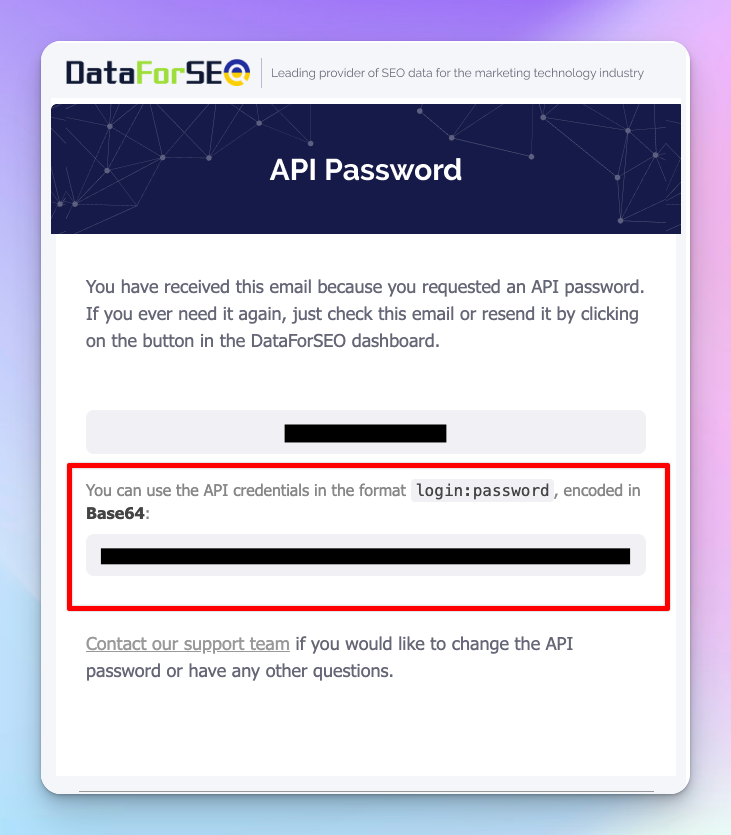 DataForSEO API Key Email